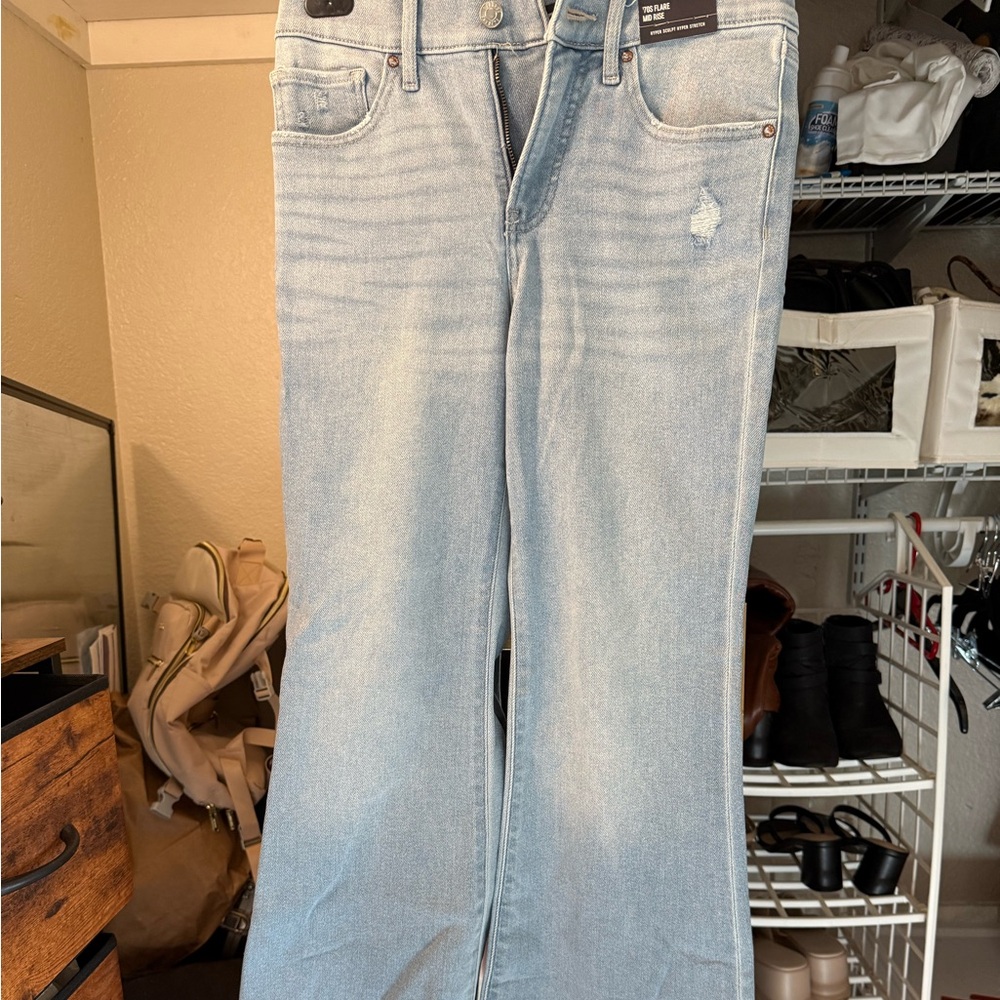 Express Light Blue Flare Jeans